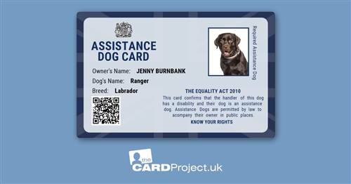 Assistance Dog ID Card Blue Pattern